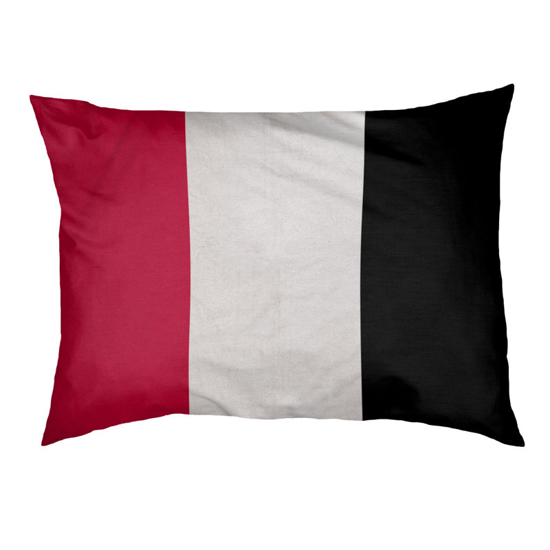 Coussin Atlanta, Rouge / noir, Grand (l 40 po x P 30 po x H 6,5 po)
