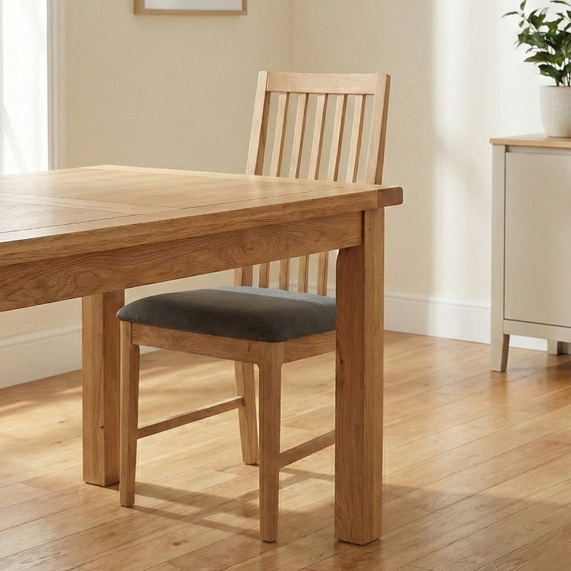 Remi Upholstered Dining Set, Oak