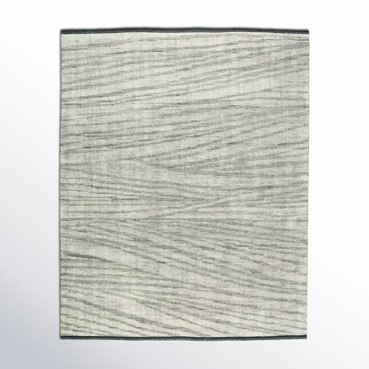 Westergard Abstract Hand Knotted Wool Ivory/Gray/Green Area Rug