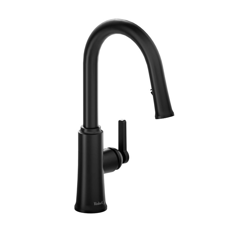 Robinet de cuisine rétractable avec bec en C Trattoria, Noir
