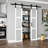 Double Sliding Glass Barn Door with Installation Hardware Kit-70292597