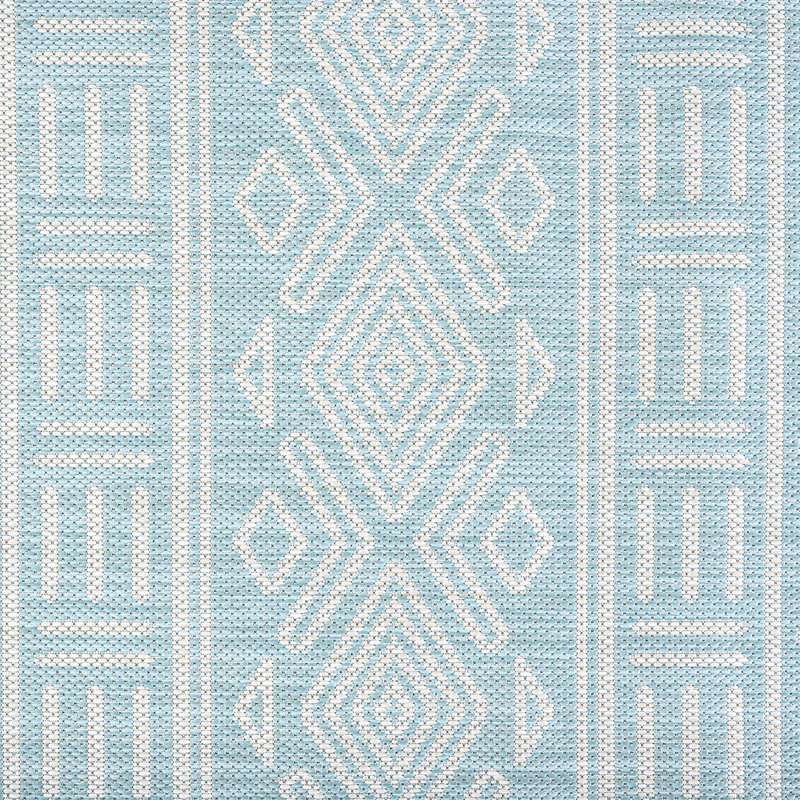 Tapis intérieur / extérieur turquoise Urbina, Rond 5 pi 3 po
