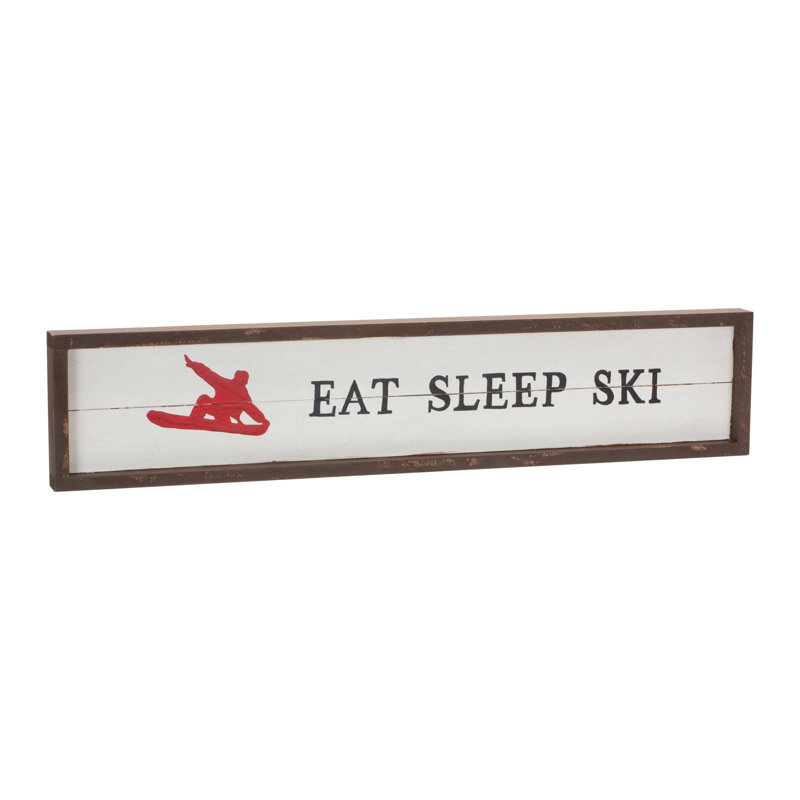 Panneau «Eat Sleep Ski» L 23 po