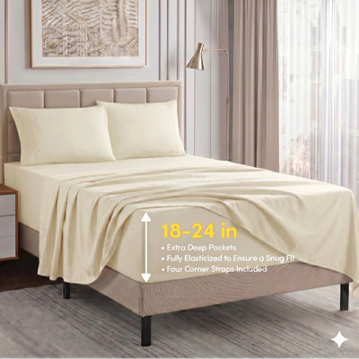 18-24" Extra Deep Pocket Ultra Soft Microfiber Solid Sheet Set