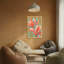 Motif de tulipes à fleurs et plantes sur fond tourbillonnant-245657894