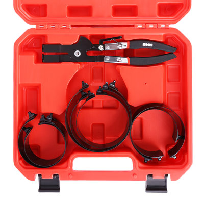 Engine Piston Ring Compressor Set and Compression Pliers,7Piston Rings for Installation,Removal Kit