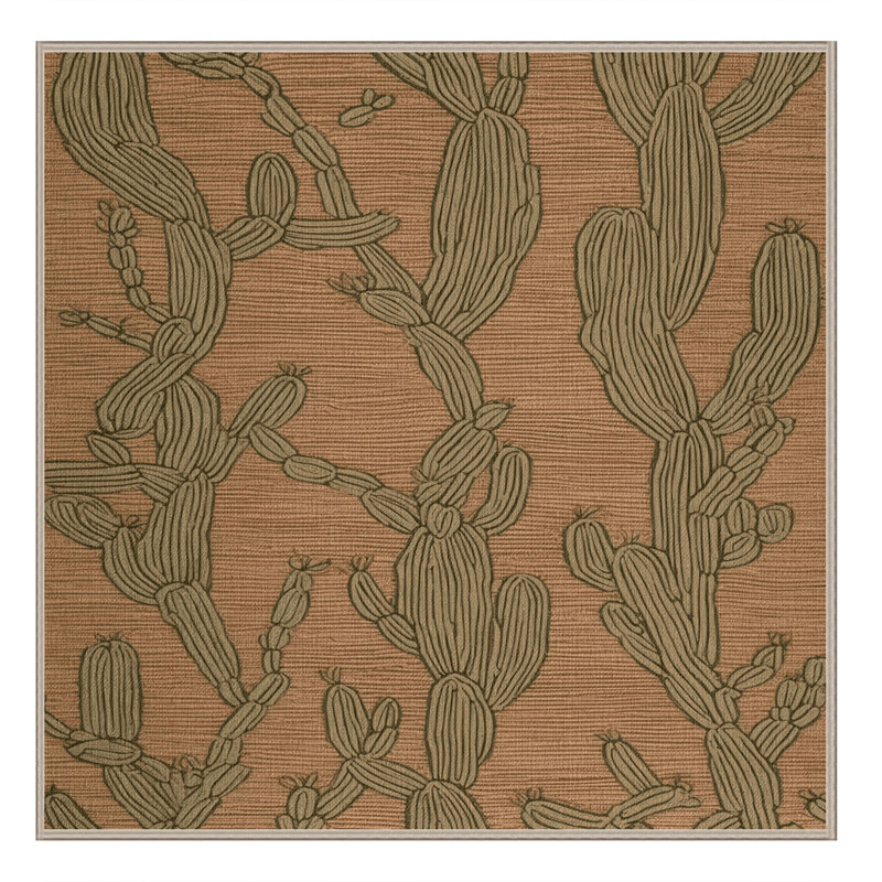 Tapis botanique brun lavable à la machine, Carré 4 pi
