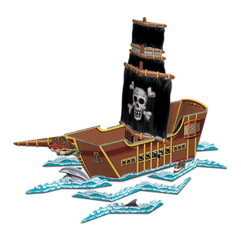 Centre de table de bateau pirate 3D