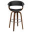 Tabouret tournant noyer et écru-300278263