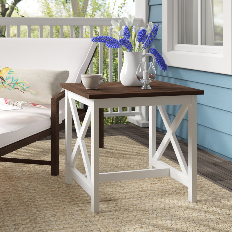 Fequiere Square Oak Outdoor Side Table
