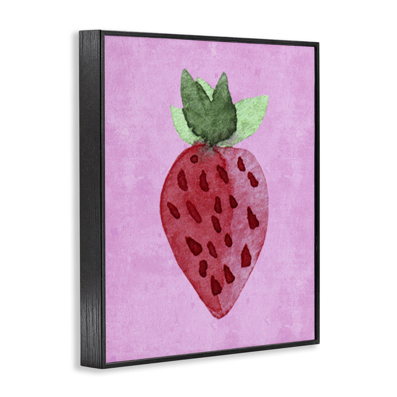Giclée encadrée de fraises vives, H 14 po x l 11 po, Giclée encadrée noir minuit