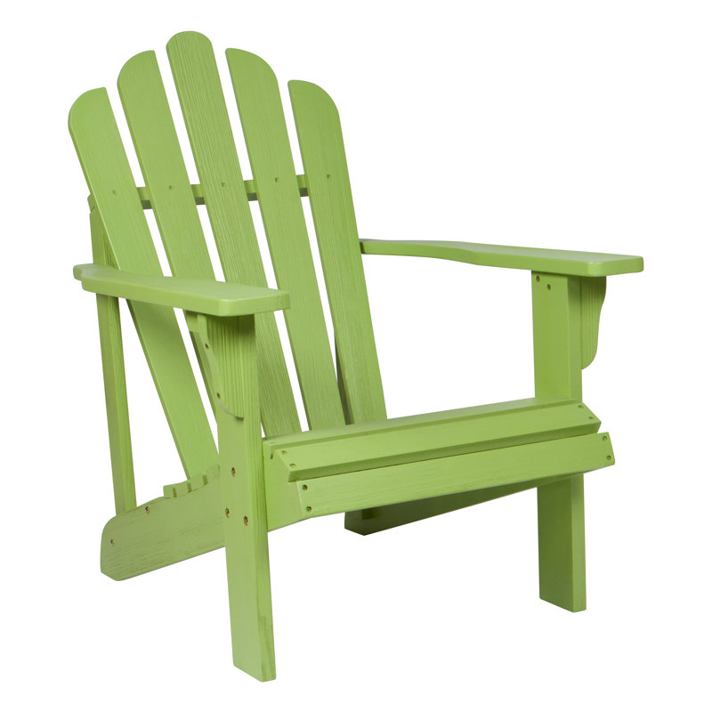 Brently Outdoor Adirondack Chair, Lime Green