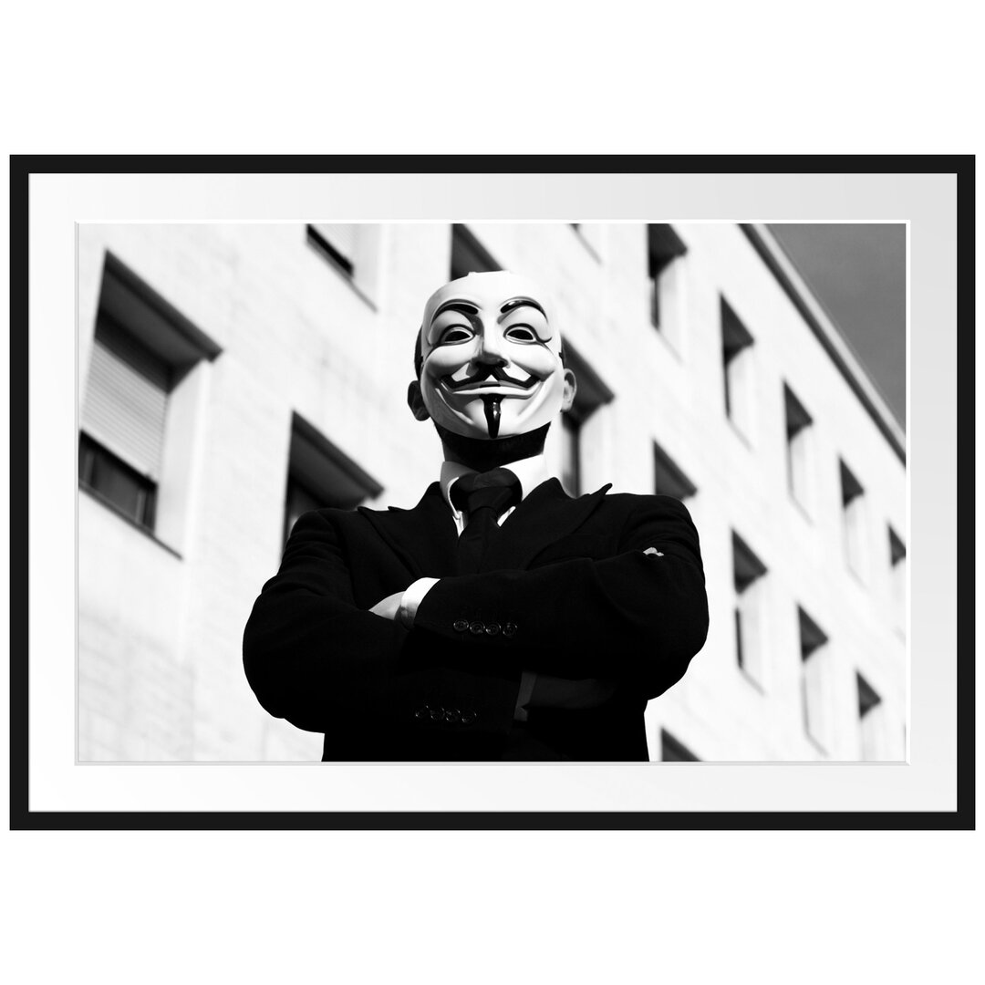 Anonyme Maske Gerahmter Fotodruck Poster