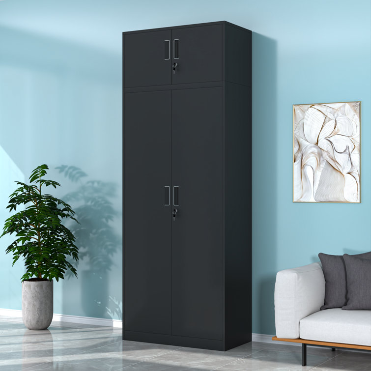 Deseret 86.6 H x 31.5 W x 15.75 D Storage Cabinet Inbox Zero Color: Black