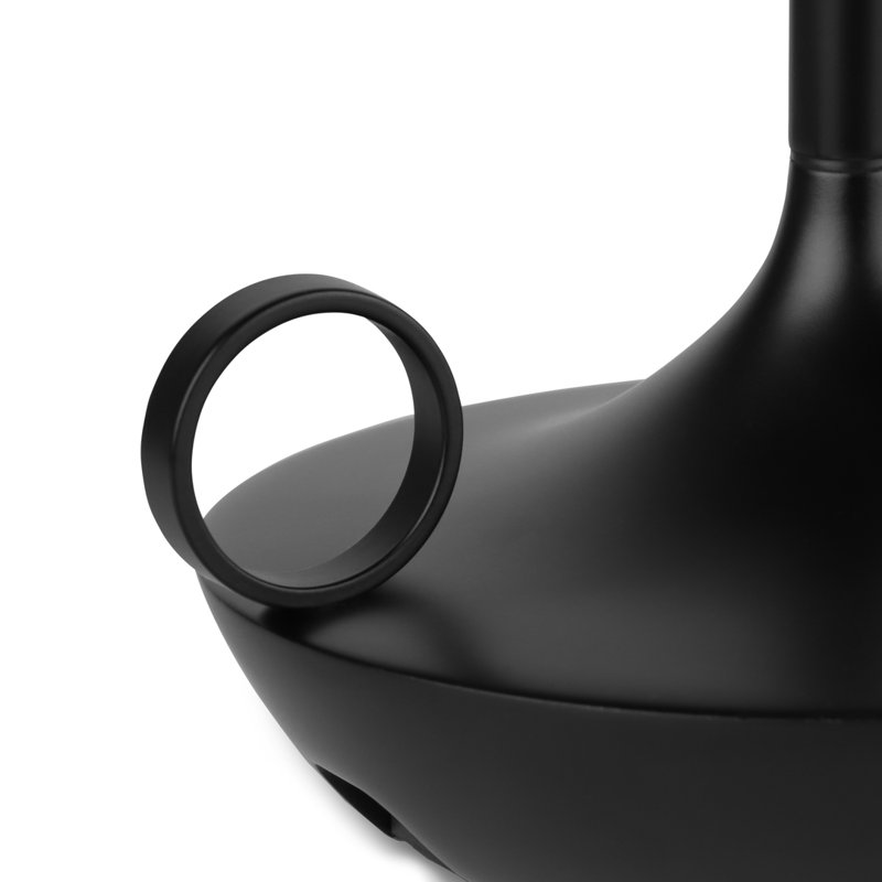 Candle-Inspired Portable Rechargeable Lamp - Wick, 10.2" H x 4.7" W x 4.7" D, Black