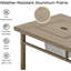 Table de foyer au propane en aluminium, table basse extérieure 3 en 1 de 119 cm (47 pouces) et 50 000 BTU, avec seau à glace de 17 litres (4,5 gallons) et pierres de lave pour terrasse, kaki