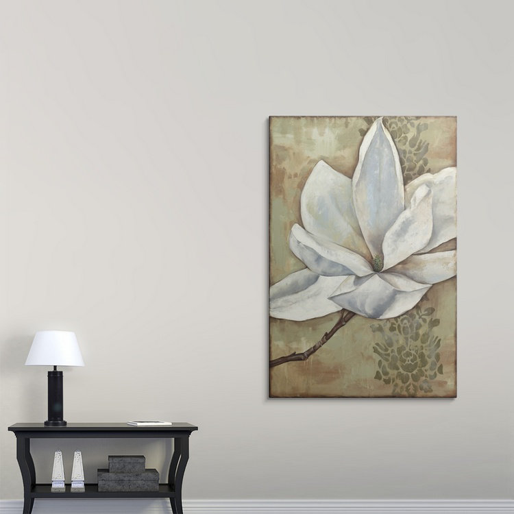 « magnolia majesté ii » jennifer grolier, reproduction d’art, H 48 po x l 32 po x P 1,5 po, Toile