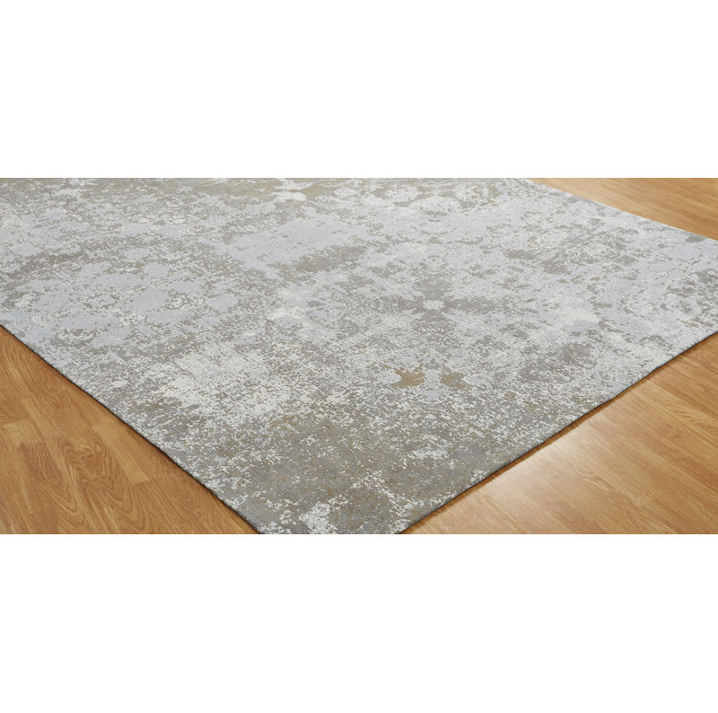 Shonna Cotton Abstract Area Rug in Gray, Rectangle 2' x 3'