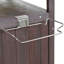 Chariot de barbecue extérieur de 40,5 po avec plateau en acier inoxydable, rangement en bois de sapin massif, abattant, tiroir, étagère à épices, crochets en S, ouvre-bouteille, roulettes verrouillables pour structure brune, rangement sur pelouse rotative à 360 °-133253310-133253311