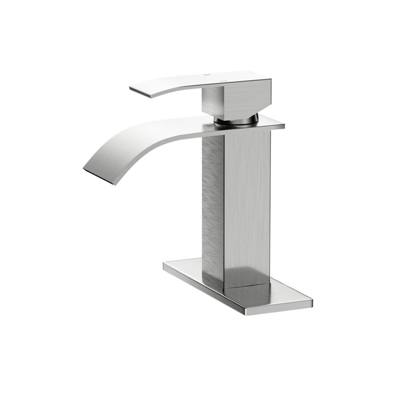 6" Single Handle Bathroom Sink Faucet In Brushed Nickel, Deck-Mounted, , Stainless Steel 304 Construction For Mesmerizing Bathrooms Nickel 6", Handle,