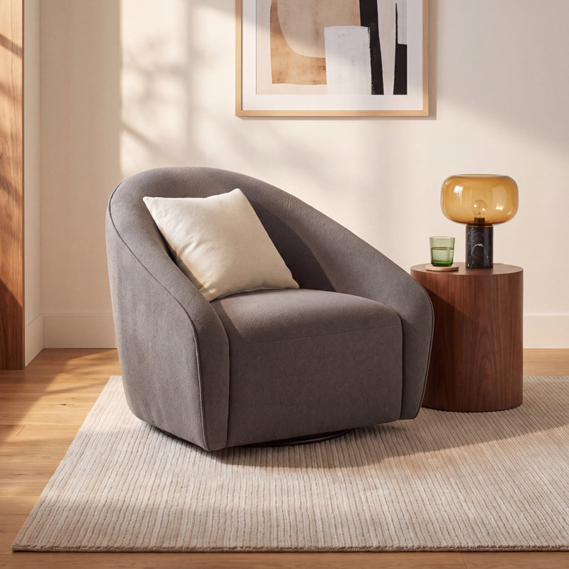 Miley Oversized Swivel Barrel Chair, Elite Ash