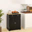 Buffet noir vieilli avec portes - Plateau en bois massif, 2 tiroirs, tablette réglable pour le rangement de la cuisine, portes modernes, couleur