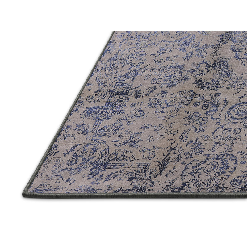 Tapis oriental taupe / bleu Hunziker, Rectangle 2 pi x 4 pi