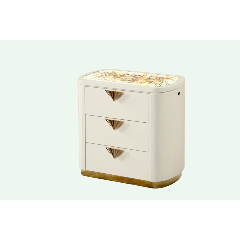 Modern Style 3-Drawer Nightstand
