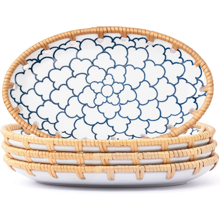 Rattan Pattern Dinnerware Set Pasta Plate Household Colorful - Temu