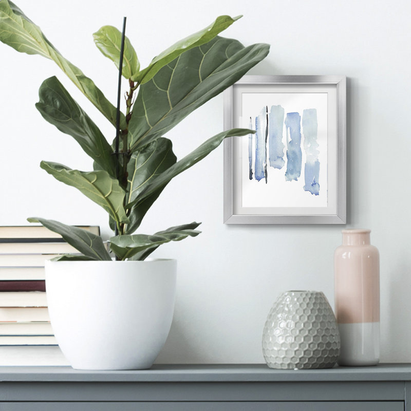 Blue Streak II - impression encadrée, H 28,5 po x l 20,5 po, Argent argent