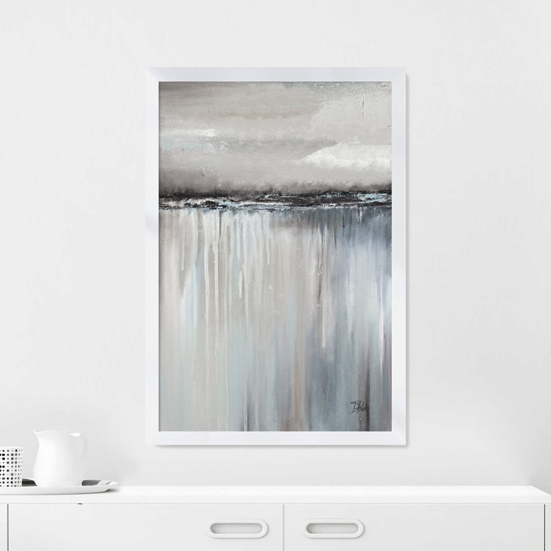 " Paysage I " by Patricia Pinto, 27.5" H x 21.5" W x 0.75" D, White Frame