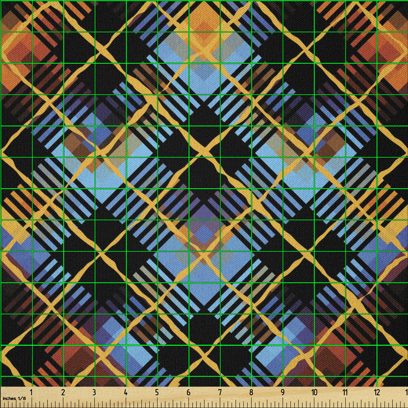 Davieon Geometrical Diagonal Tartan Multi-Purpose Fabric