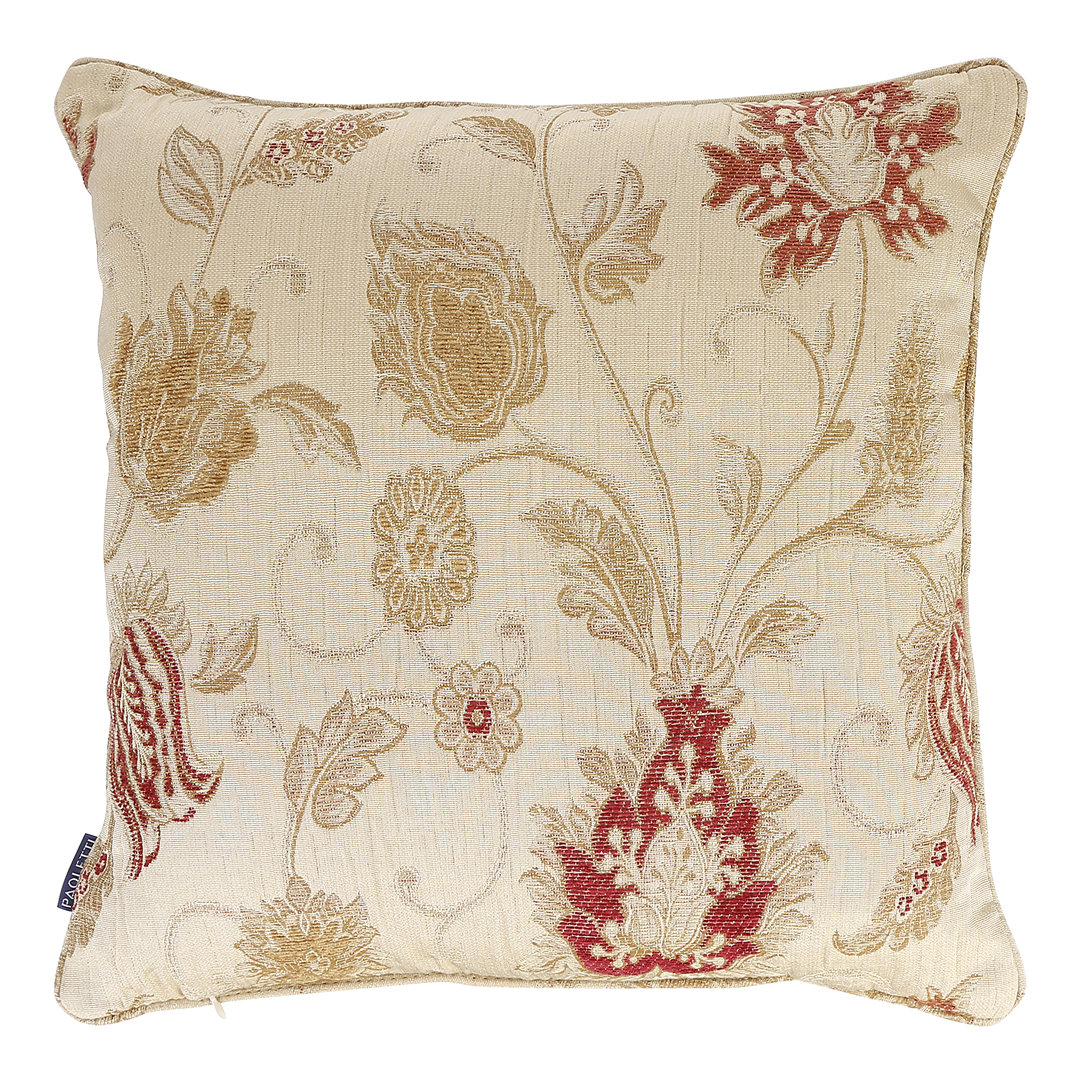 Floral Jacquard Polyester Filled Cushion