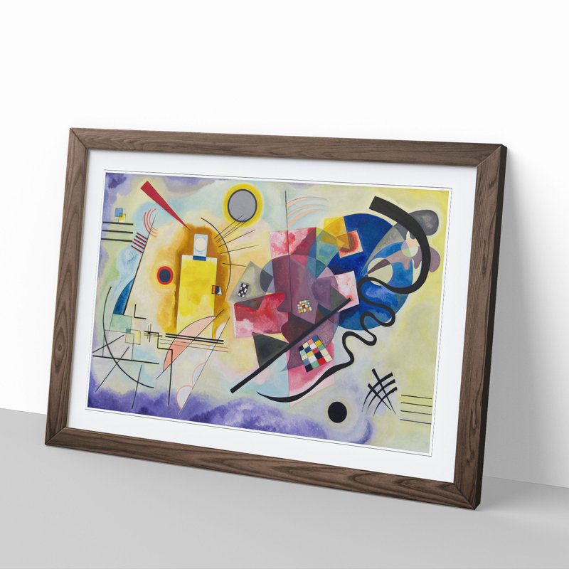 Yellow-Red-Blue by Wassily Kandinsky - Picture Frame Painting, Walnut Framed, 27cm H x 36cm W x 2cm D