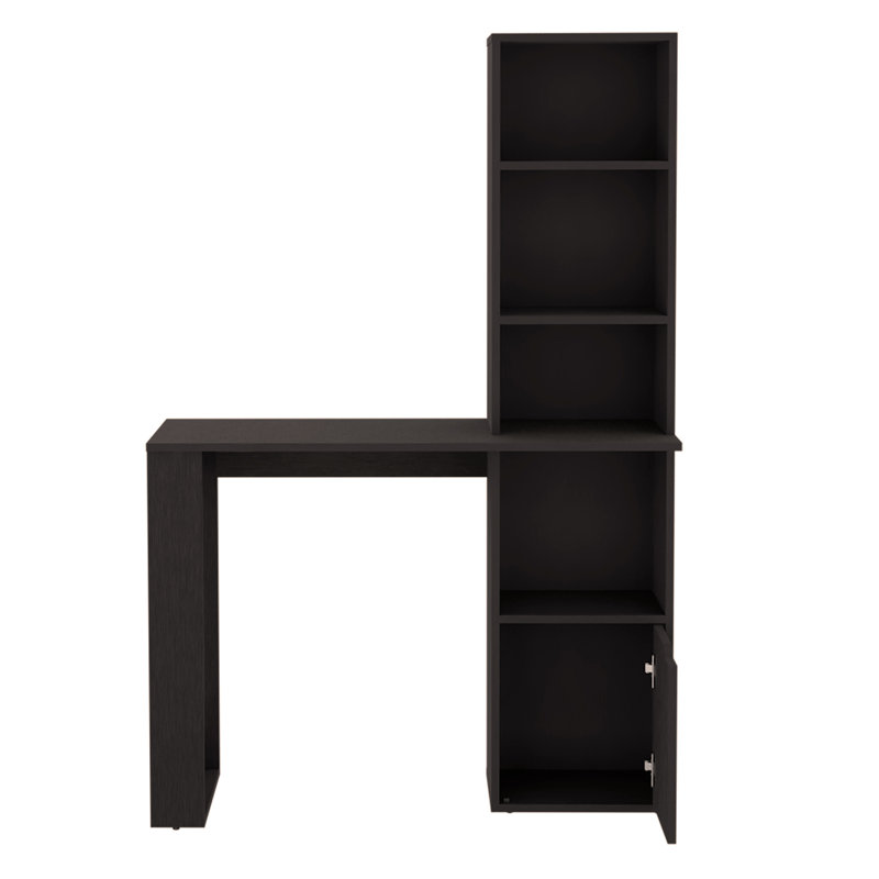 Bureau d'écriture avec bibliothèque et armoire, noir
