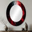 «Sosthina Red Black Contemplative Abstraction VI - Waves Unique Wall Mirror, Red-1786478687-1786478683