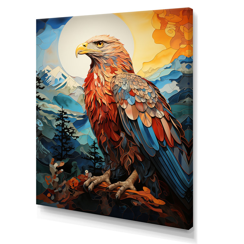 «Native Eagle Spirit of Thunderbird» sur toile, Toile tendue, H 20 po x l 12 po x P 1 po
