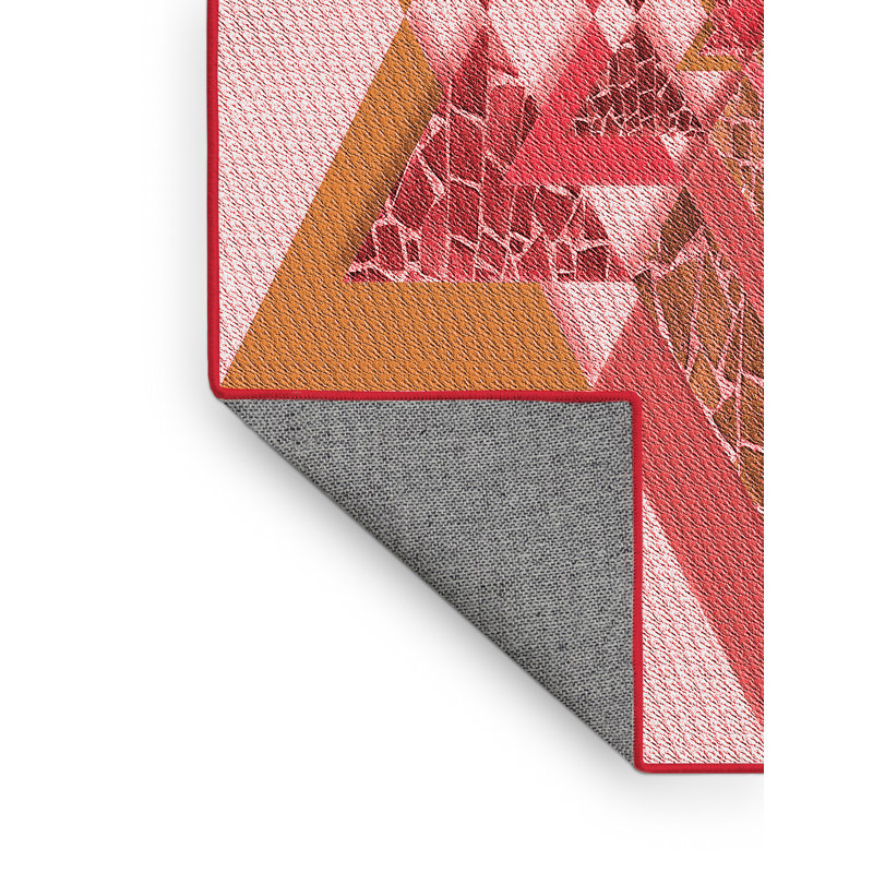 Washable Abstract Indoor Rug, Rectangle 8' x 12'