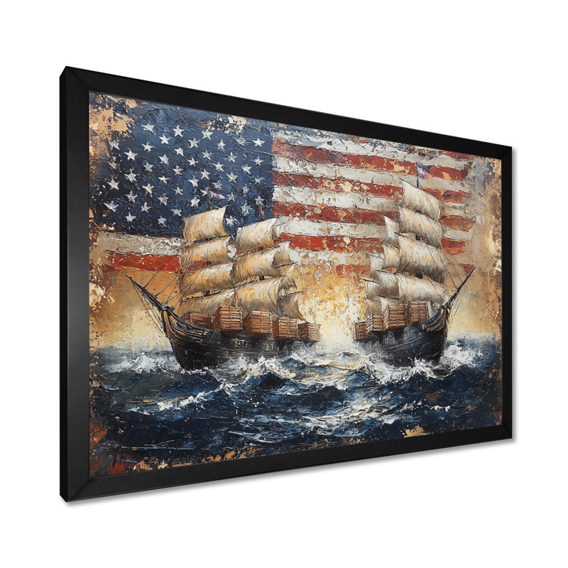 Art mural «Alyca - USA Patriotist», Reproduction encadrée d'une seule photo sans pass, Noir, H 12 po x l 20 po