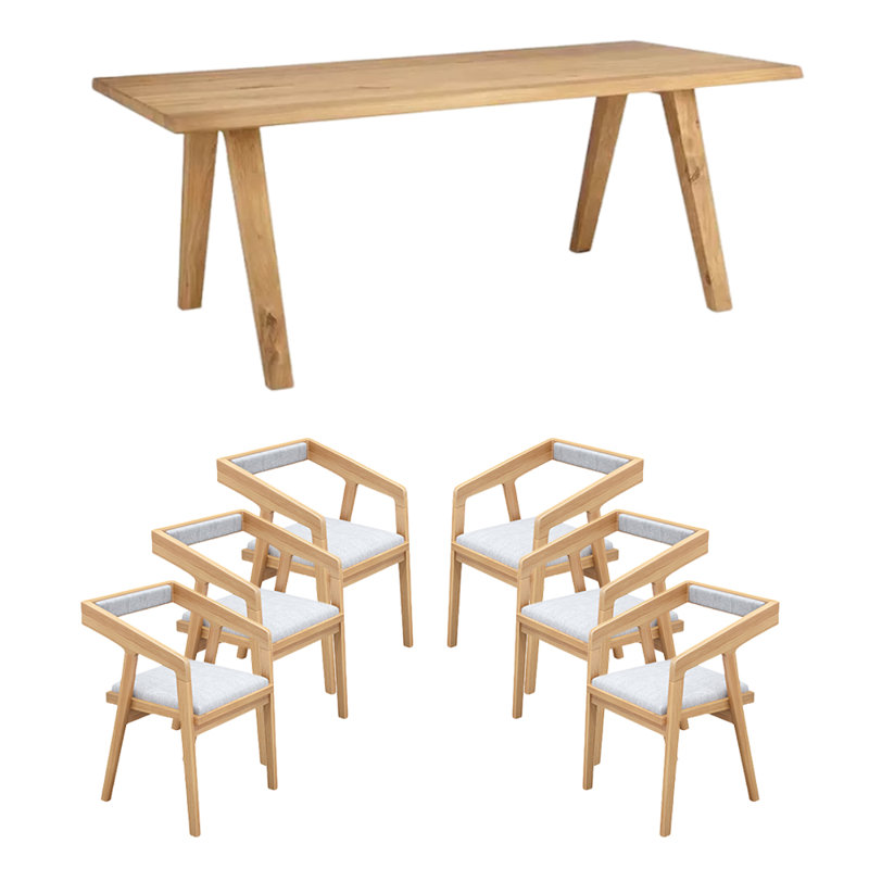 Rectangular Dining Set, H 29,53 po x L 62,99 po x l 27,56 po