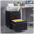 [Installation Required] 3-Drawer Mobile Filing Cabinet With Lock, Office Storage Filing Cabinet Of Legal/Letter Size, Metal Filing Cabinet To Be Installation Required (Black)