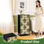 Commode 4 tiroirs à rangement vertical Palmier tropical beige rétro avec tiroirs en bois