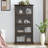 Glass Display Cabinet 4 Tier Glass Display Cabinet Storage Curio Cabinet With Flip Up Glass Doors-1118654594