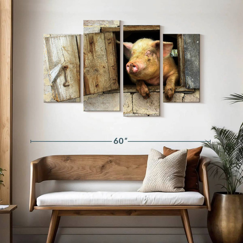Brampt Smiling Pig, 32" H x 52" W
