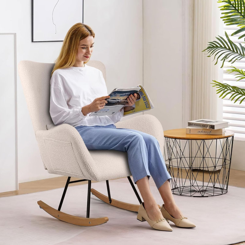 Fauteuil berçant Kahmar Teddy, Beige