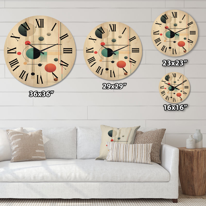 Horloge murale géométrique moderne en bois, Très grand