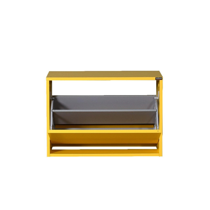 Baneen 8 Pair Shoe Storage Cabinet, Yellow