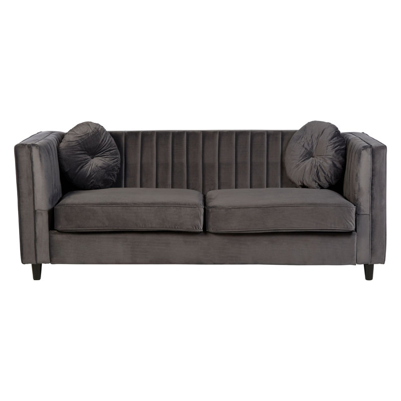 Lia Velvet Sofa, Grey