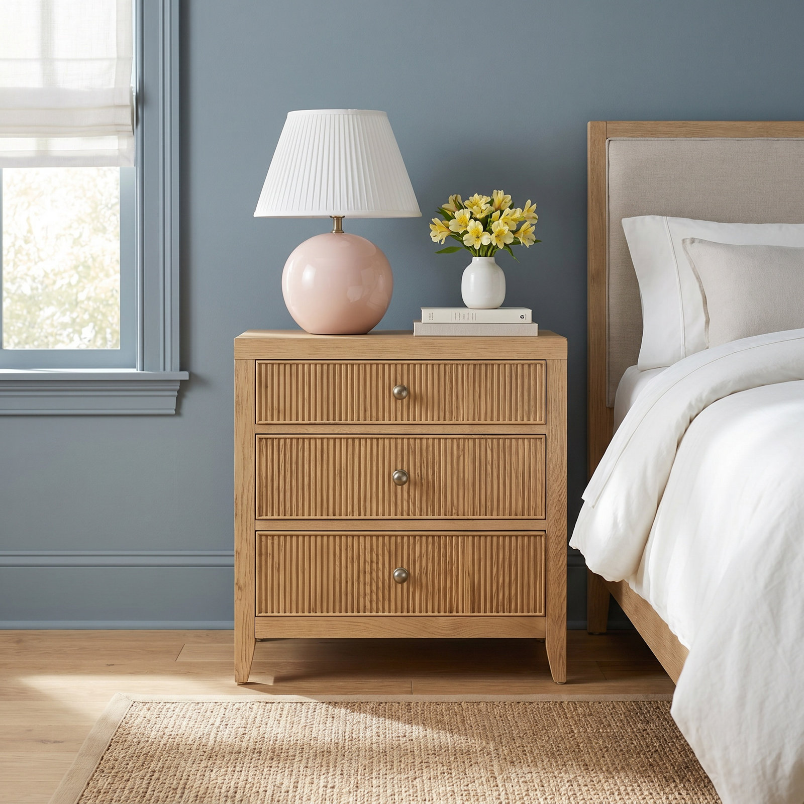 Caterina 3-Drawer Nightstand, Skylark