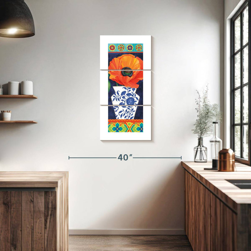 Blooming Poppy, 38" H x 18" W